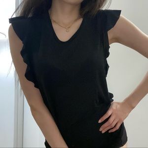 Maje ruffle sleeve shirt